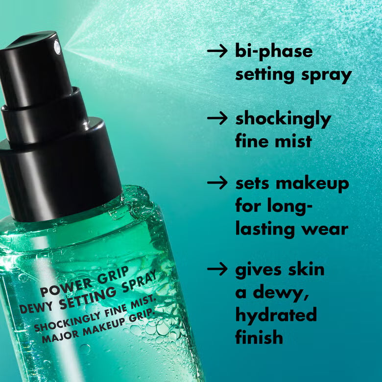 E.L.F Power Grip Dewy Setting Spray Sellador Hidratante Con Infusión De Aloe, Acido Hialurónico, Escualano, Aceite De Semilla De Té Verde.
