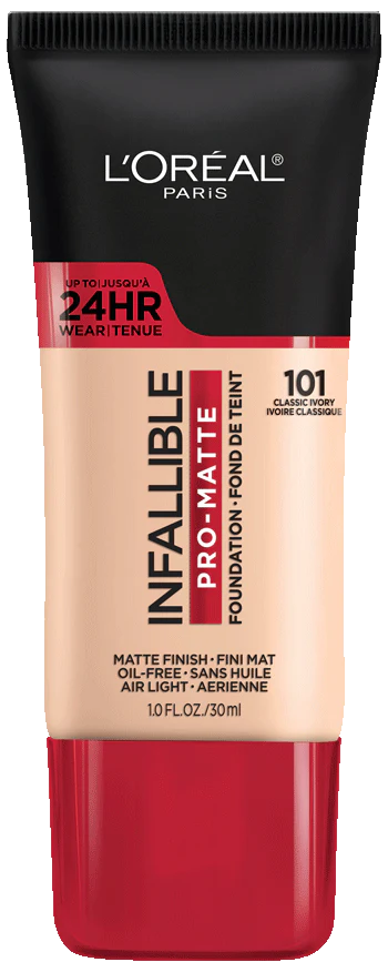 101 CLASSIC IVORY - Loreal Infallible Pro Matte 24 Horas Base Liquida Matte Para Piel Grasa