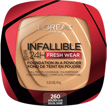 260 GOLDEN SUN - Loreal Infallible Fresh Wear Base En Polvo Contra Agua Duracion de 24 Horas