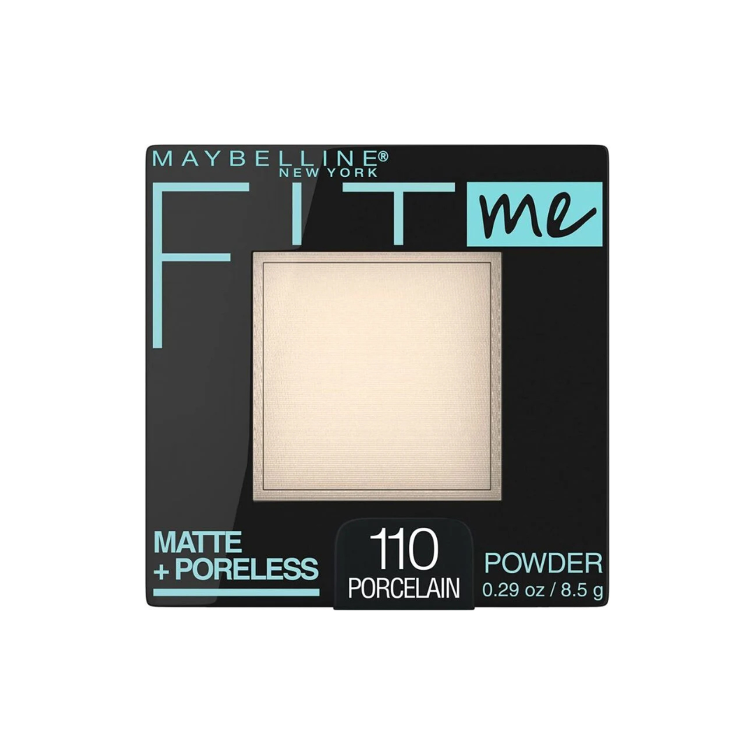 110 Porcelain - Maybelline Fit Me Matte Poreless Polvo Compacto Refina Poros Para Piel Grasa