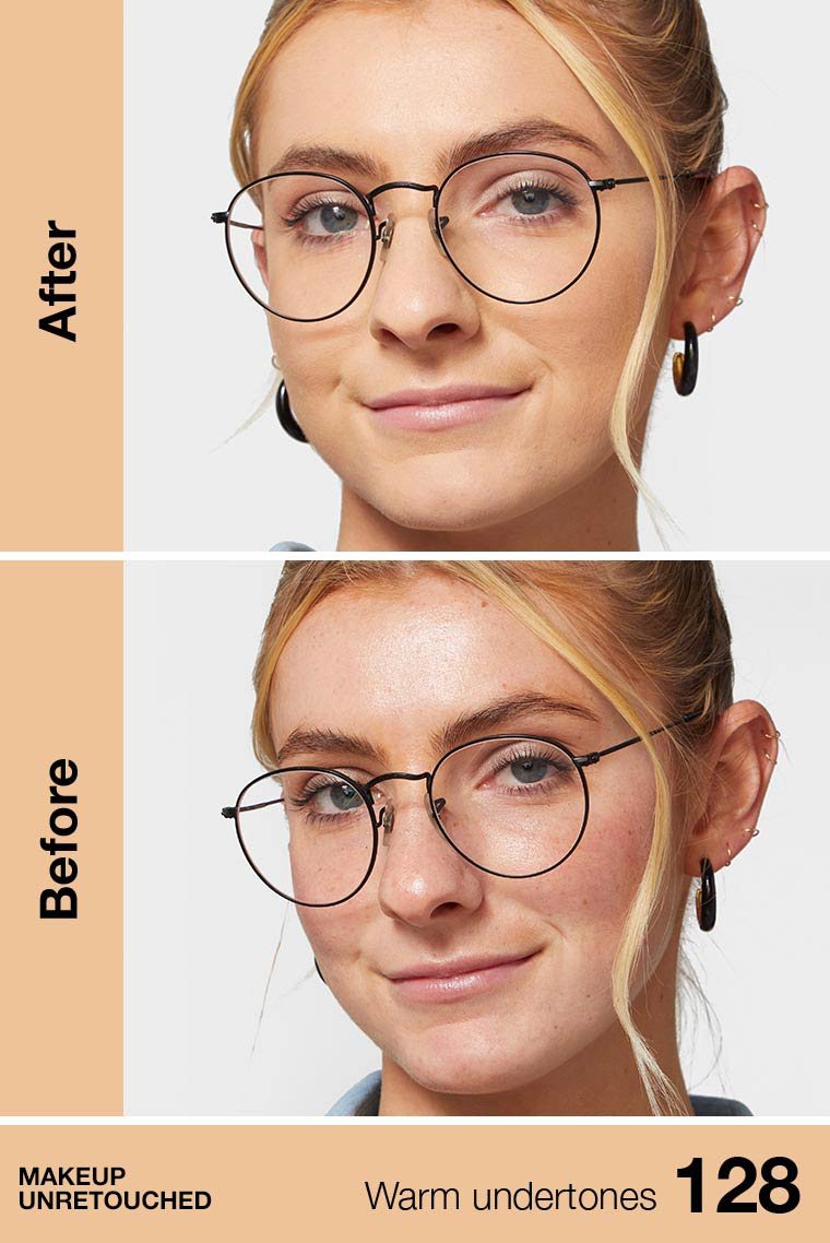 128 WARM NUDE - Maybelline Fit Me Matte Poreless Base Liquida Refina Poros