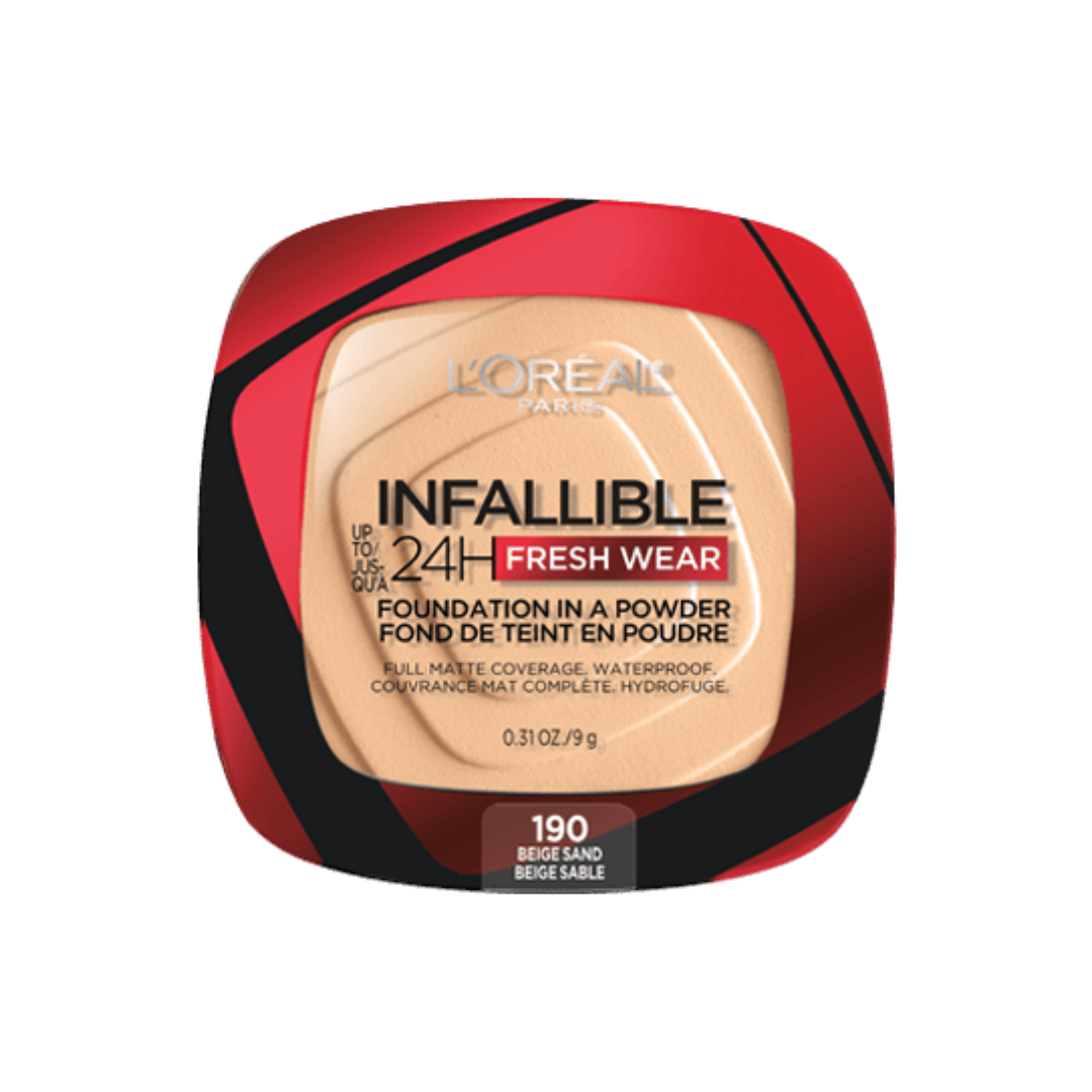 190 BEIGE SAND - Loreal Infallible Fresh Wear Base En Polvo Contra Agua Duracion de 24 Horas