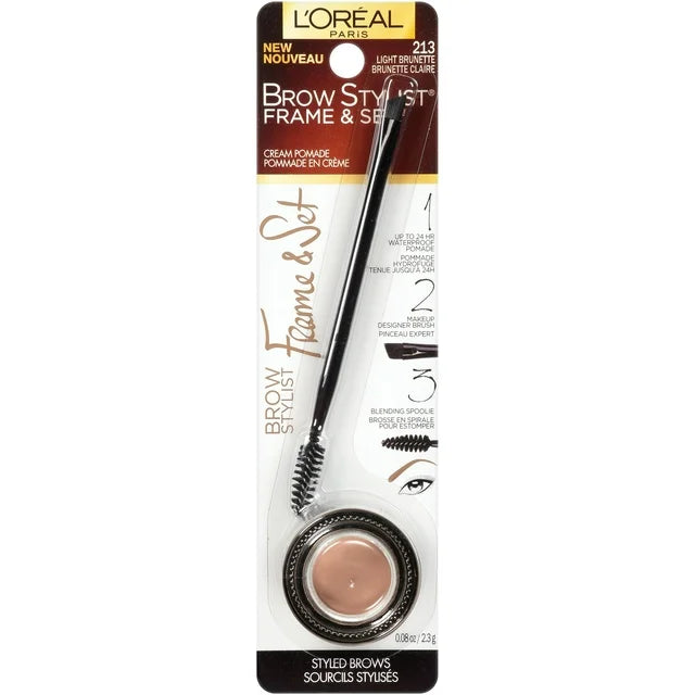 213 LIGHT BRUNETTE - Loreal Brow Stylist Frame & Set Pomade Para Cejas Contra Agua