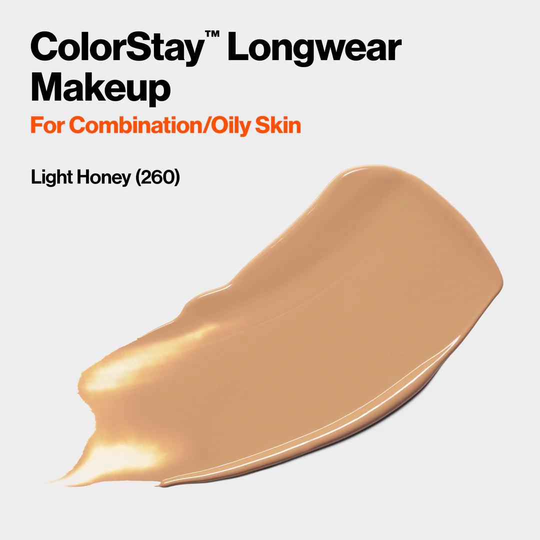 260 LIGHT HONEY - Revlon Colorstay Combination Oily Matte Base Liquida 24 Horas Para Piel Grasa Vitamina E & SPF15