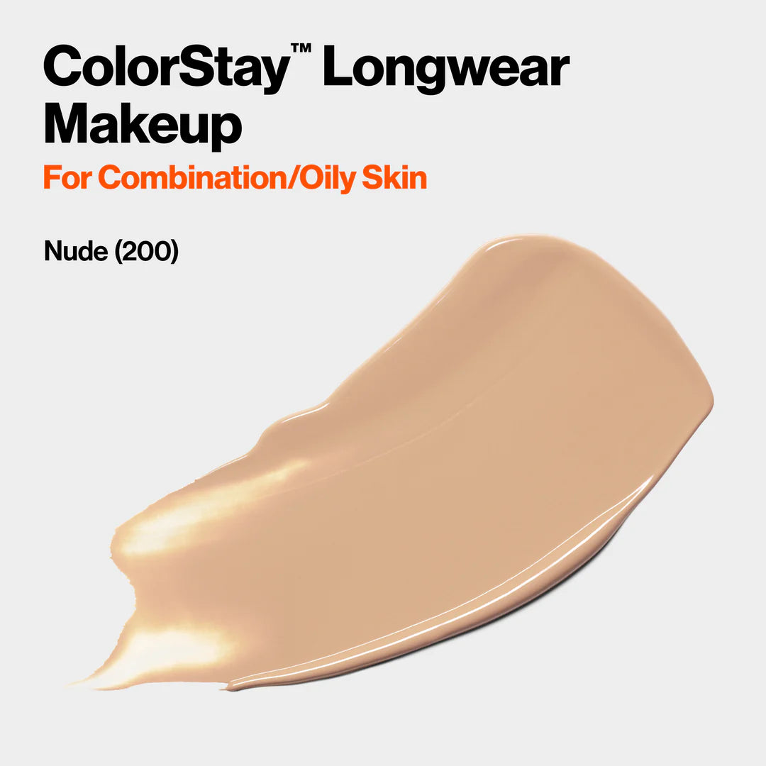 200 NUDE - Revlon Colorstay Combination Oily Matte Base Liquida 24 Horas Para Piel Grasa Vitamina E & SPF15