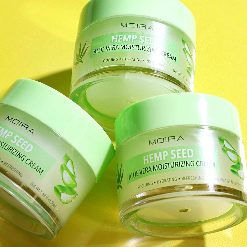 MOIRA Hemp Seed Aloe Vera Crema Facial Hidratante Con Aloe Vera & Semillas de Cáñamo - 50mL