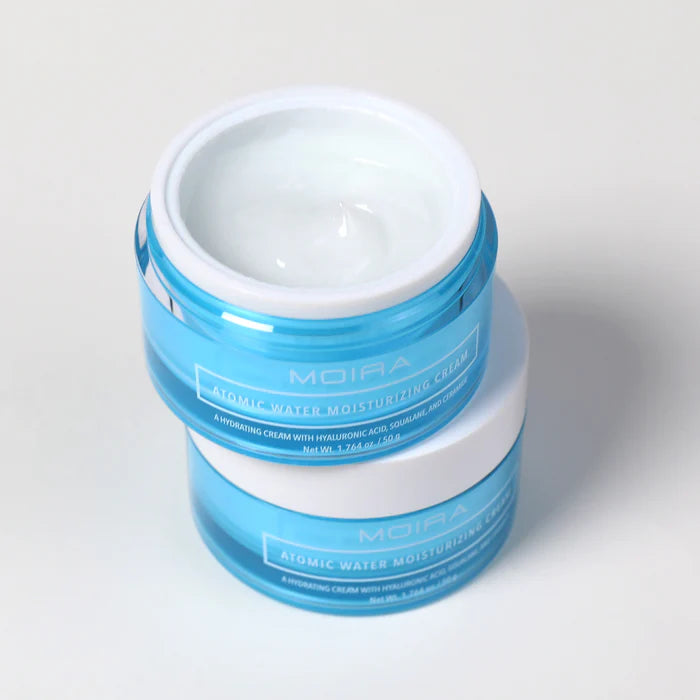 MOIRA Atomic Water Crema Facial Hidratante Enriquecida Con 2 % de Niacinamida, Acido Hialurónico, Escualano Vegan, & Ectoína - 50g