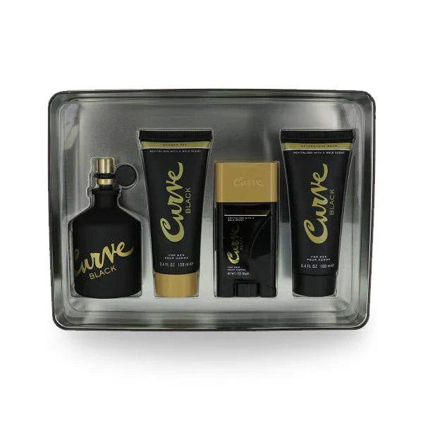 Liz Claiborne Curve Black Set DePerfume Para Hombre - Estuche De 4 Piezas