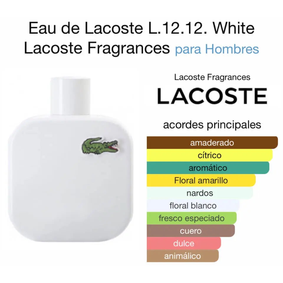 Lacoste L.12.12 Blanc Perfume Para Hombre Eau De Toilette (100mL/3.3oz)