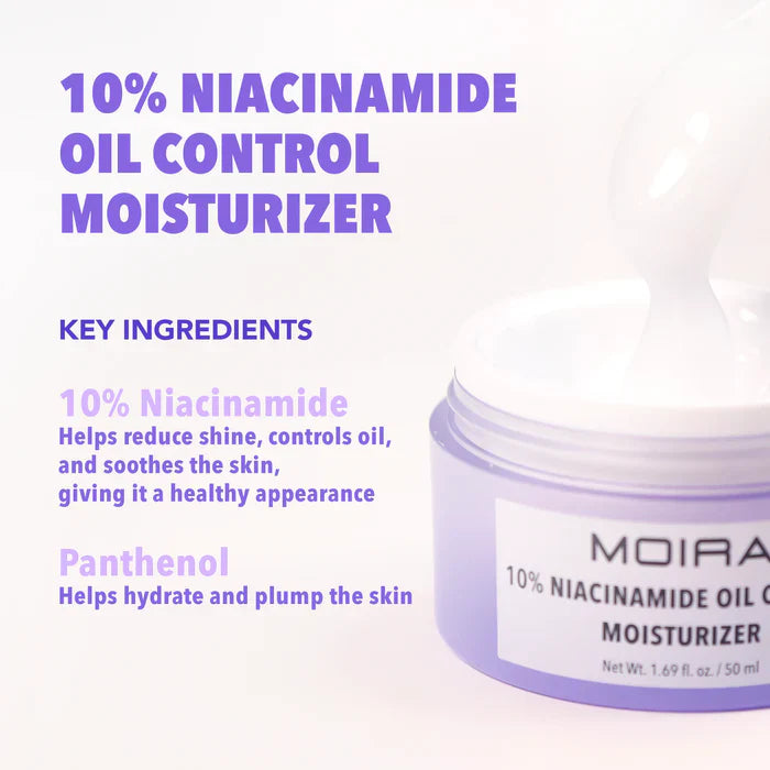 MOIRA Gel Facial Hidratante Con 10% Niacinamida Para Control de Grasa - 50g