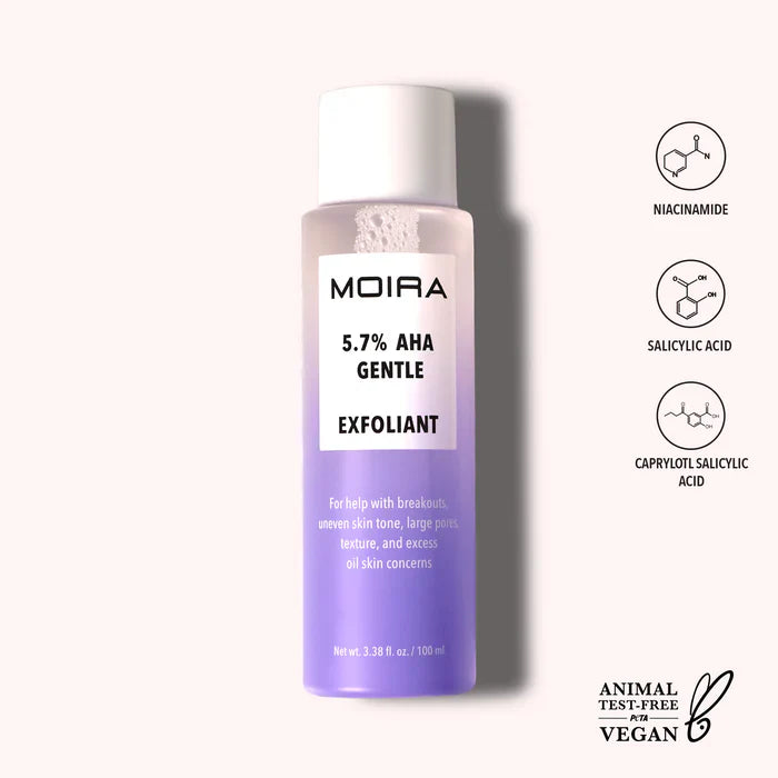 MOIRA 5.7% A.H.A Gentle Exfoliante Liquido Tratamiento De Peeling - 100mL