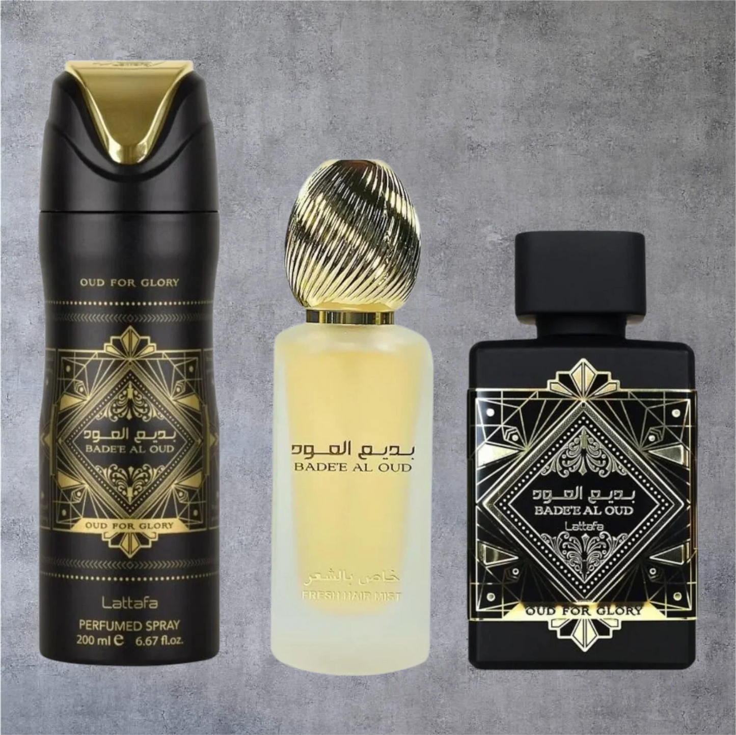 Lattafa Oud For Glory Set De Perfume UNISEX - Estuche De 3 Piezas