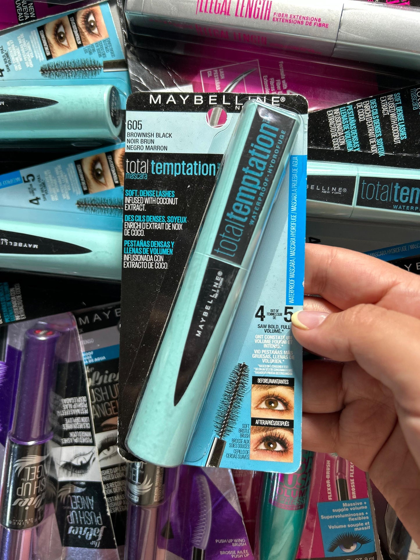 Maybelline Mascara Encrespador Total Temptation - Negro Marron Contra Agua
