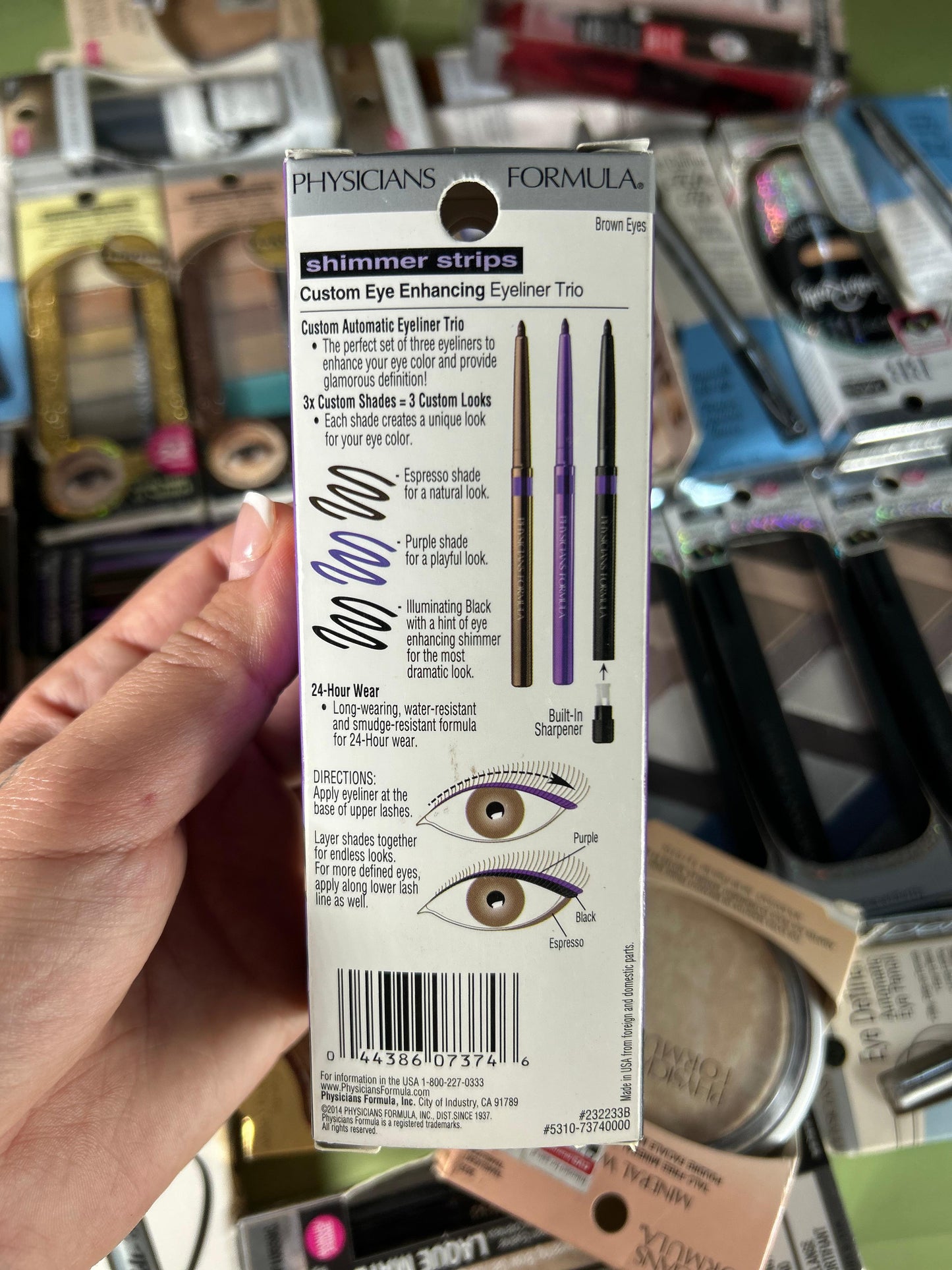 Physicians Formula Shimmer Strips Trio De Delineadores Larga Duracion- Cafe, Morado, Negro