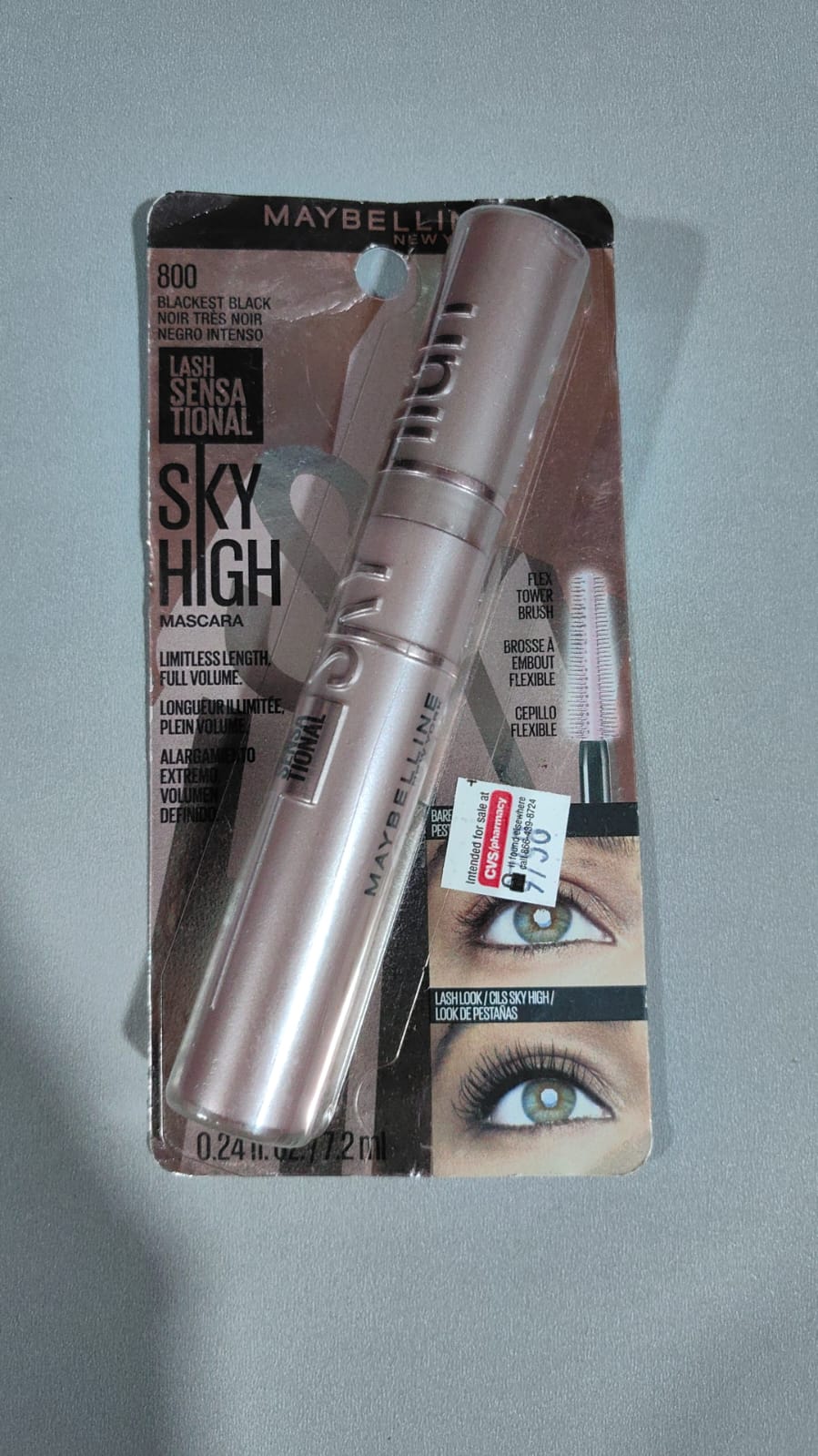 NEGRO / REGULAR LAVABLE - Maybelline Sky High Mascara Encrespador