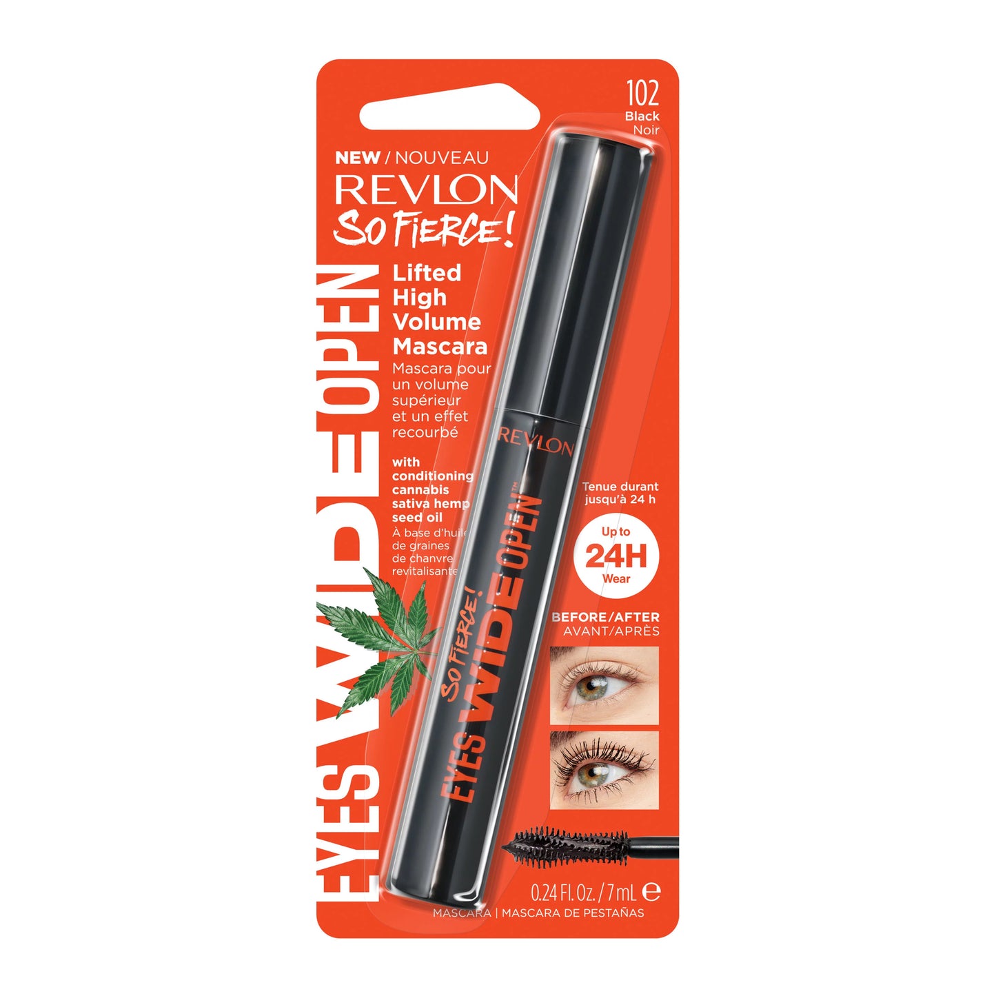 Revlon So Fierce Mascara Encrespador Con Aceite De Cañamo Cannabis Sativa - NEGRO REGULAR LAVABLE