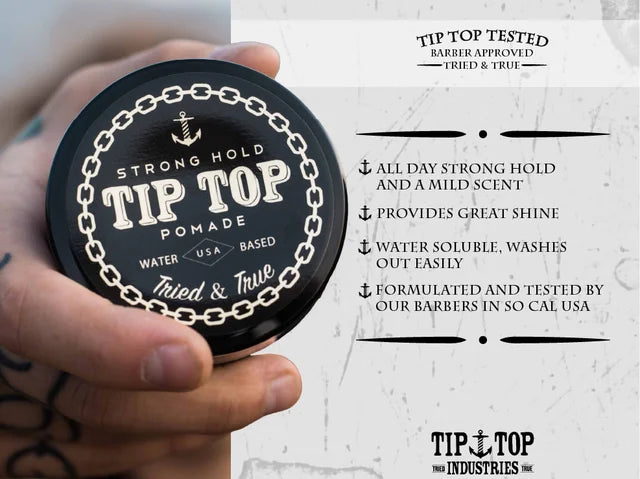 Tip Top Pomade A Base De Agua Para Peinado De Cabello 4.25oz - Fijacion Fuerte