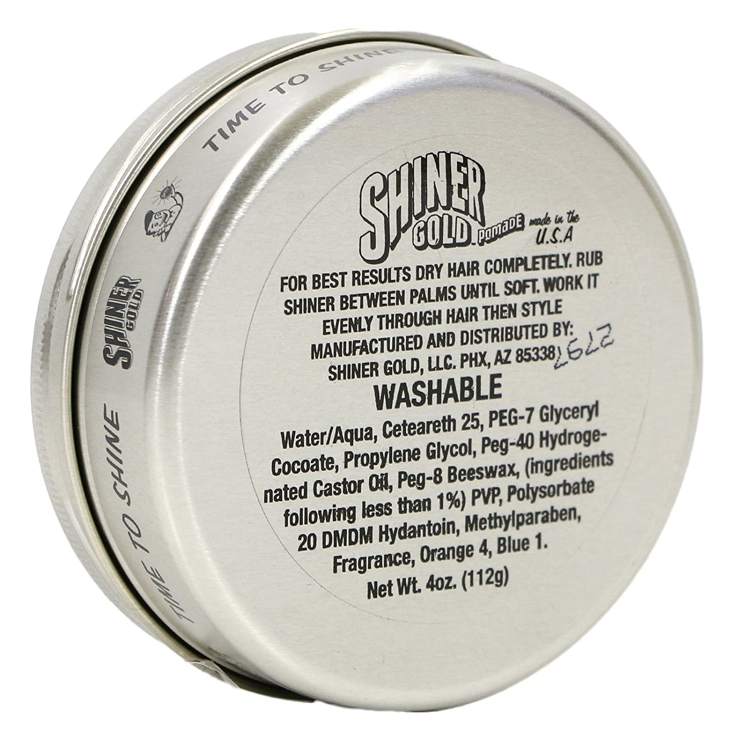 Shiner Gold Pomade A Base De Agua Para Peinado De Cabello 3.4oz - Heavy Hold Fijacion Fuerte
