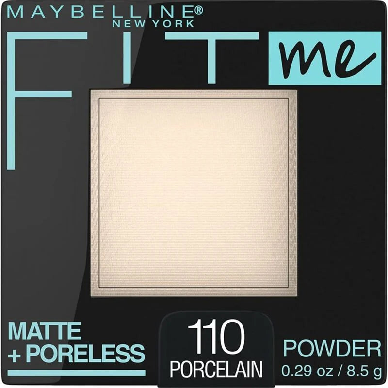 110 Porcelain - Maybelline Fit Me Matte Poreless Polvo Compacto Refina Poros Para Piel Grasa