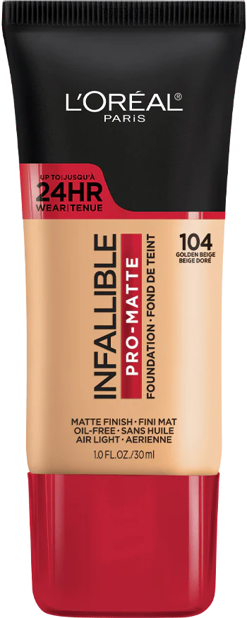 104 GOLDEN BEIGE - Loreal Infallible Pro Matte 24 Horas Base Liquida Matte Para Piel Grasa