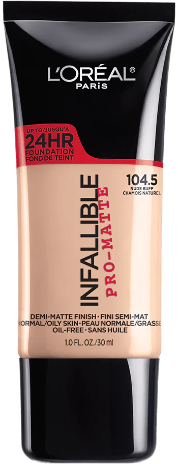 104.5 NUDE BUFF - Loreal Infallible Pro Matte 24 Horas Base Liquida Matte Para Piel Grasa
