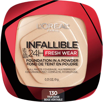 130 TRUE BEIGE - Loreal Infallible Fresh Wear Base En Polvo Contra Agua Duracion de  24 Horas