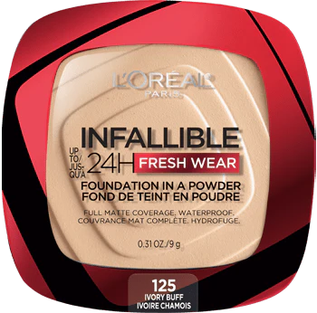 125 IVORY BUFF - Loreal Infallible Fresh Wear Base En Polvo Contra Agua Duracion de  24 Horas