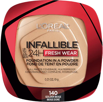 140 GOLDEN BEIGE - Loreal Infallible Fresh Wear Base En Polvo Contra Agua Duracion de  24 Horas