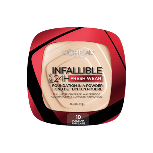 10 PORCELAIN - Loreal Infallible Fresh Wear Base En Polvo Contra Agua Duracion de 24 Horas