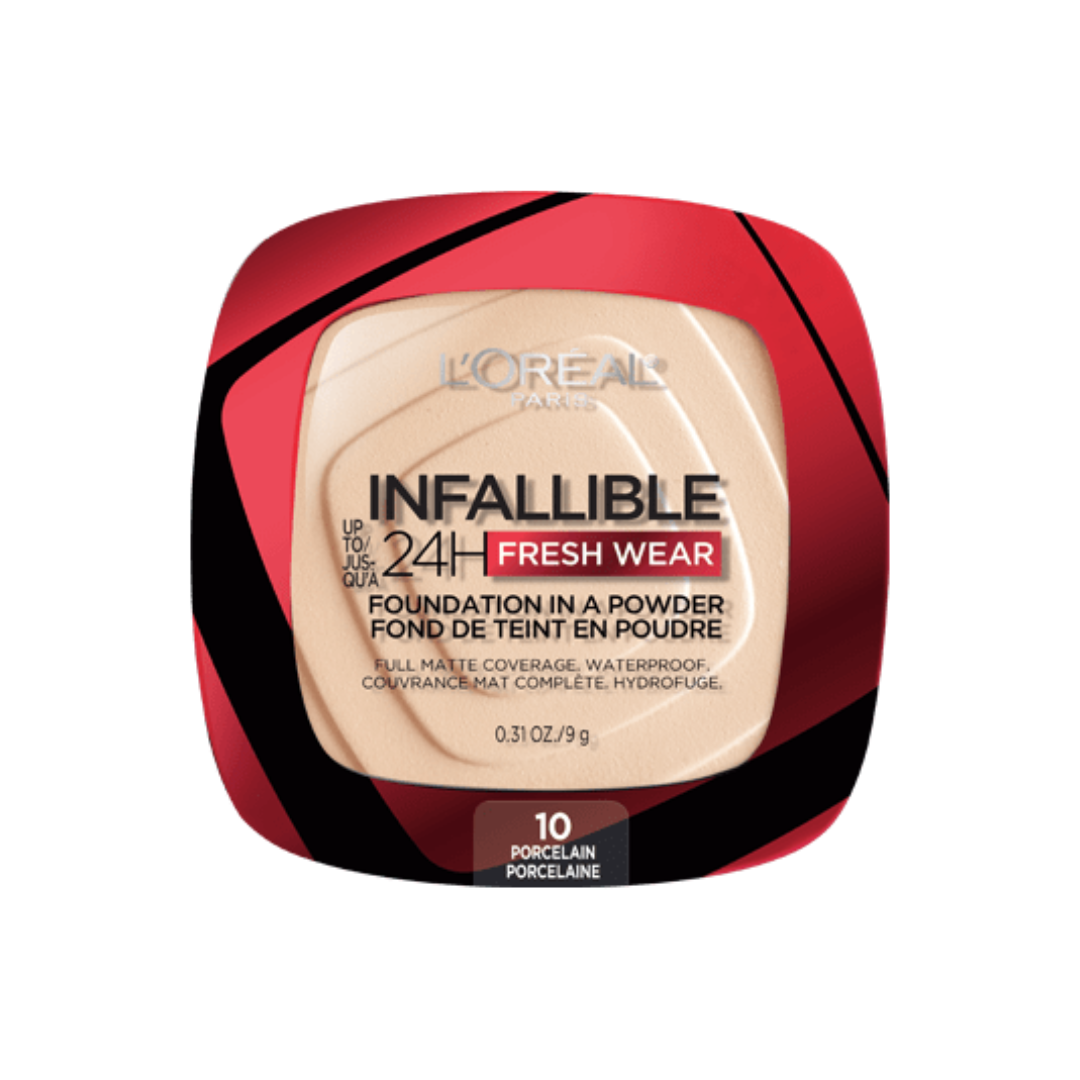 10 PORCELAIN - Loreal Infallible Fresh Wear Base En Polvo Contra Agua Duracion de  24 Horas