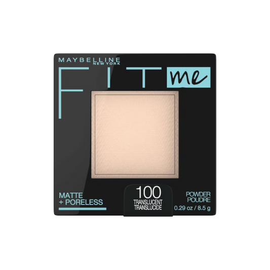 100 Translucent - Maybelline Fit Me Matte Poreless Polvo Compacto Refina Poros Para Piel Grasa