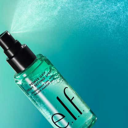 E.L.F Power Grip Dewy Setting Spray Sellador Hidratante Con Infusión De Aloe, Acido Hialurónico, Escualano, Aceite De Semilla De Té Verde.