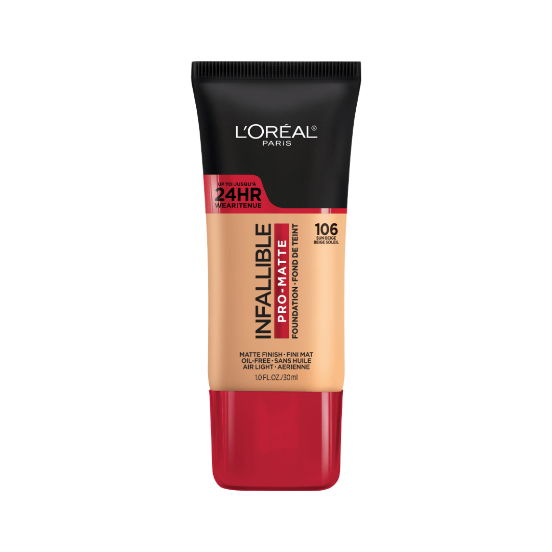 106 SUN BEIGE - Loreal Infallible Pro Matte 24 Horas Base Liquida Matte Para Piel Grasa