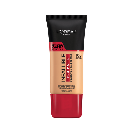 106 SUN BEIGE - Loreal Infallible Pro Matte 24 Horas Base Liquida Matte Para Piel Grasa
