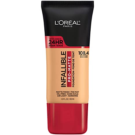 108.4 GOLDEN SUN - Loreal Infallible Pro Matte 24 Horas Base Liquida Matte Para Piel Grasa