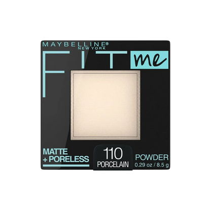 110 Porcelain - Maybelline Fit Me Matte Poreless Polvo Compacto Refina Poros Para Piel Grasa