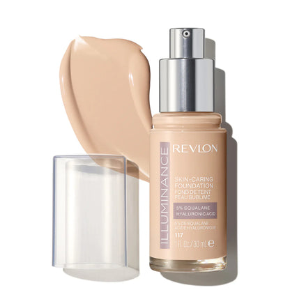 117 LIGHT BEIGE - Revlon Illuminance Base Liquida Luminosa Para Cuidado De Piel 5% Escualano + Ácido Hialurónico