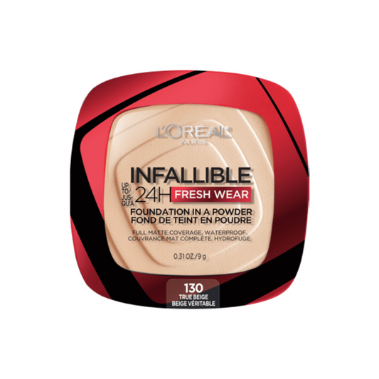 130 TRUE BEIGE - Loreal Infallible Fresh Wear Base En Polvo Contra Agua Duracion de  24 Horas