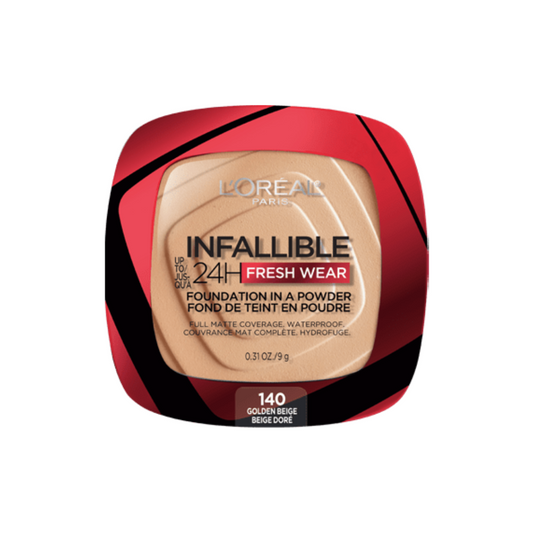 140 GOLDEN BEIGE - Loreal Infallible Fresh Wear Base En Polvo Contra Agua Duracion de  24 Horas