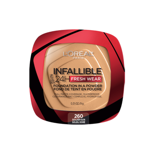 260 GOLDEN SUN - Loreal Infallible Fresh Wear Base En Polvo Contra Agua Duracion de  24 Horas