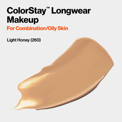 260 LIGHT HONEY - Revlon Colorstay Combination Oily Matte Base Liquida 24 Horas Para Piel Grasa Vitamina E & SPF15