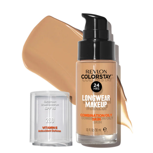 260 LIGHT HONEY - Revlon Colorstay Combination Oily Matte Base Liquida 24 Horas Para Piel Grasa Vitamina E & SPF15