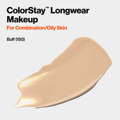 150 BUFF - Revlon Colorstay Combination Oily Matte Base Liquida 24 Horas Para Piel Grasa Vitamina E & SPF15