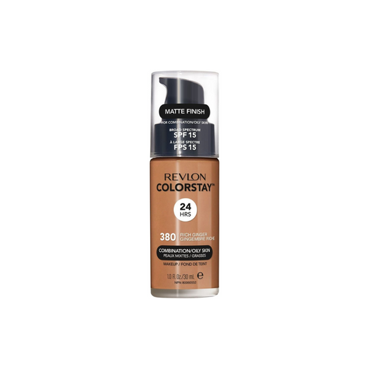 380 RICH GINGER - Revlon Colorstay Combination Oily VERSION VIEJA Base Liquida Para Piel Grasa 24HR
