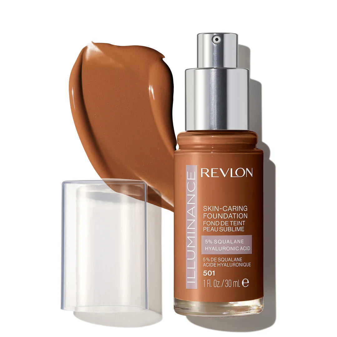 501 TOASTED CARAMEL - Revlon Illuminance Base Liquida Luminosa Para Cuidado De Piel 5% Escualano + Ácido Hialurónico