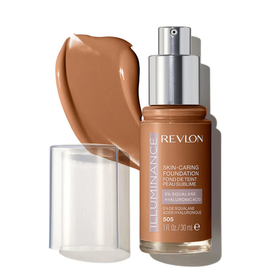505 RICH SAND - Revlon Illuminance Base Liquida Luminosa Para Cuidado De Piel 5% Escualano + Ácido Hialurónico