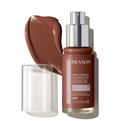 605 RICH MAHOGANY - Revlon Illuminance Base Liquida Luminosa Para Cuidado De Piel 5% Escualano + Ácido Hialurónico