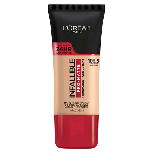 105.5 LIGHT BEIGE - Loreal Infallible Pro Matte 24 Horas Base Liquida Matte Para Piel Grasa