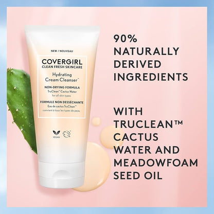 Covergirl Clean Fresh Skincare Crema Hidratante Limpiadora Facial Con Agua De Catus
