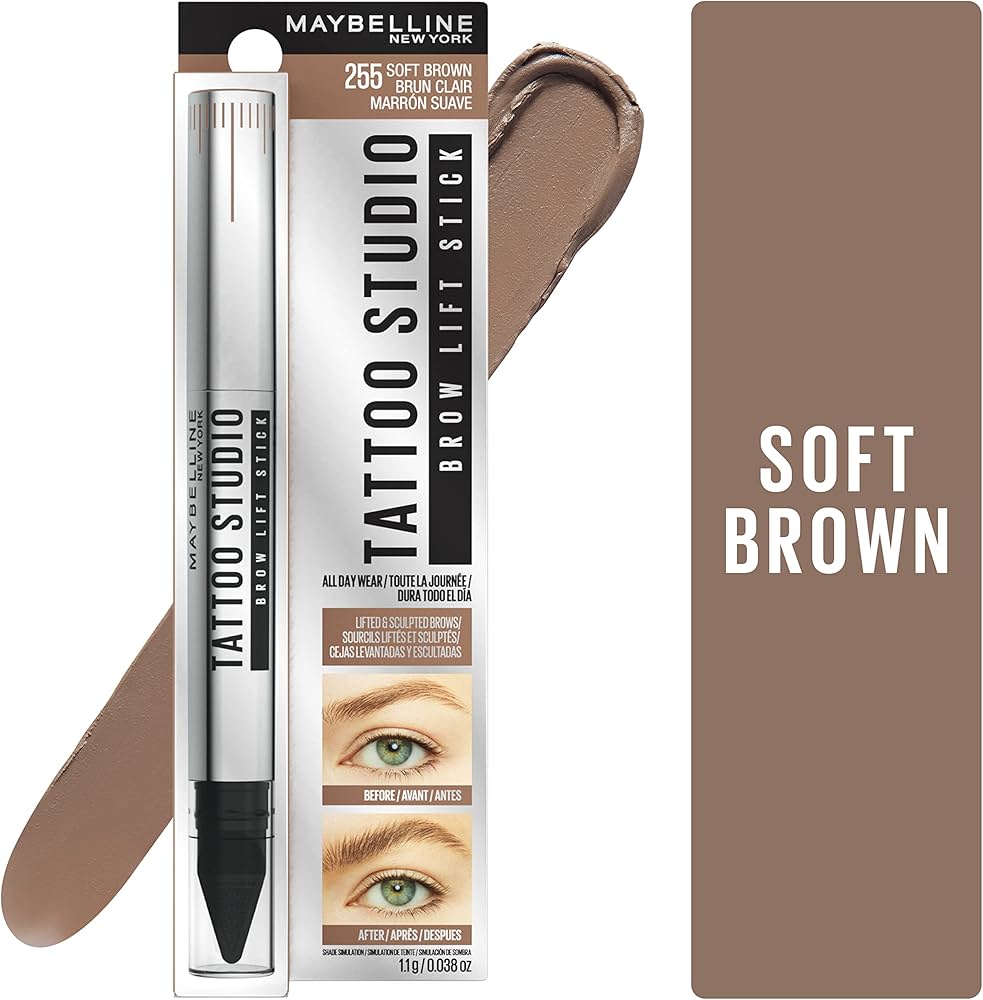 255 SOFT BROWN- Maybelline Tattoo Studio Brow Lift Stick